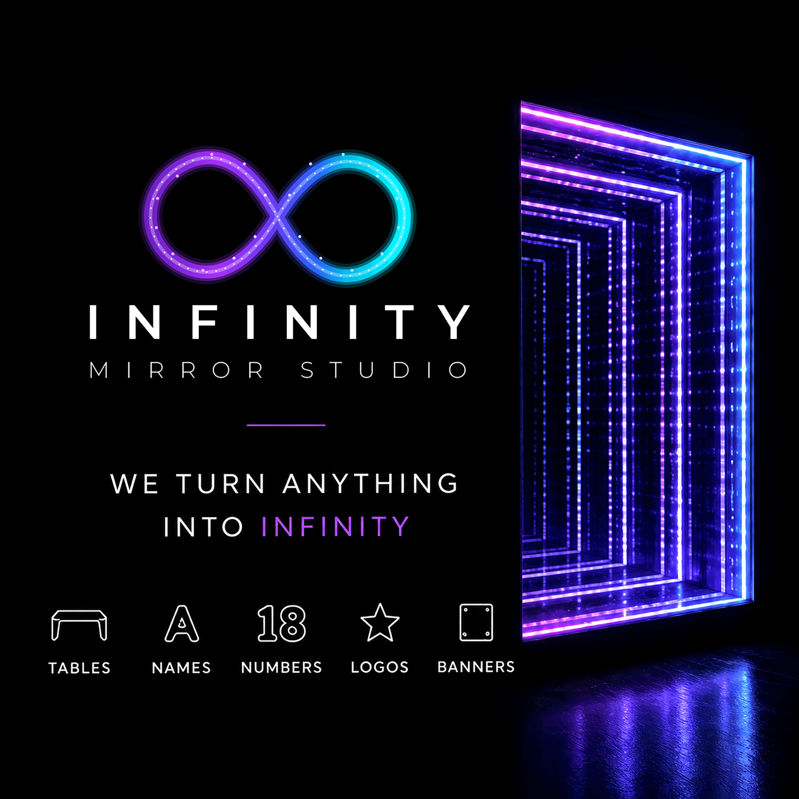 Infinity mirror wall panel installation